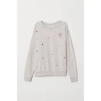 Embroidered sweatshirt Light grey